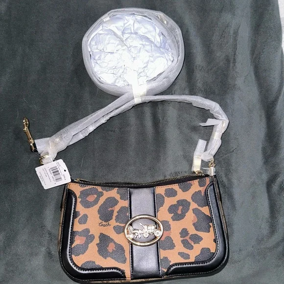 Coach LEOPARD GEORGIE handbag & wallet - Picture 3 of 14